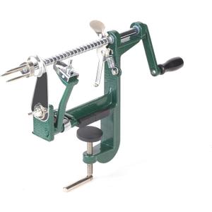Apple peeler and corer with Powerful Suction base Apple peeler slicer corer with stainless steel blades for pears potato peelers (Screw, Green)