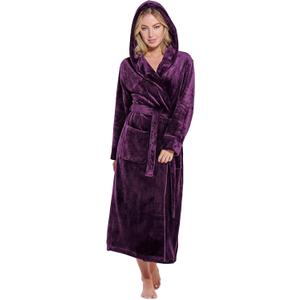 Turquaz Oversize Premium Luxury Ultra Soft Warm Robes for Women Plush Fleece Bathrobe for Women with and Spacious Pockets (Purple)