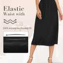 Vlazom Women's Satin Half Slip for Under Dress Long Underskirt Soft Under Slips for Women Under Dresses (Black, S)