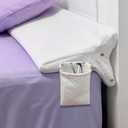 Triangle Bed Gap Filler Queen High Density Foam Headboard Gap Filler Pillow with 2 PCS Pockets and Removable Washable Cover, Prevent Items from Falling