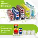 Soda Can Dispenser for Refrigerator,Self-Pushing Drink Organizer for Fridge, Width Adjustable Fridge Organization, Beer Pop Can Water Bottle Drink Dispenser for Fridge (15.1"D) White (White, 6 Row)