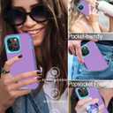 for iPhone 13 Pro Max Case, with Screen Protector, Dust-Proof Port Cover, Full-Body Non-Slip Silicone Rubber Covered, Military Grade Drop-Proof Shockproof Phone Case, Mint/Purple