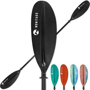 Kayak Paddles with Fiberglass Shaft and Reinforced PP Blade, Floating Adjustable Kayaking Oars, 3 Piece, 220-240 cm/86-94 Inches