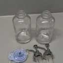 Molimoli Coffee Syrup Dispenser for Coffee Bar, Pump Dispenser, Glass Syrup Bottle w. Upgraded Pump, 16.9 oz 500 ml, Set of 2, Silver