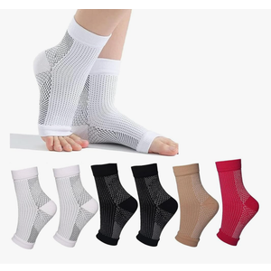 Neuropathy Socks for Women, 6Pairs Soothe Compression Socks for Neuropathy Pain, Ankle Brace Plantar Fasciitis Swelling Relief - L/XL