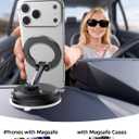 Car Phone Holder for Magsafe,[122+LBS Strongest Suction & 2400gf Magnetic],360 Adjustable,Phone Holders for Your Car,Car Phone Mount,Car Accessories for Your Car/Gym/Mirror Mount for iPhone&Android