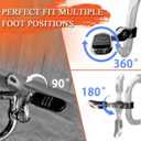 FOVPLUE 1.25" Highway Footpegs,Short Angled Adjustable Highway Pegs w/Mount for Harley Touring Street Glide Electra Glide Road King Softail CVO Dyna Trike VRSC Sportster w/1-1/4" Engine Guard,Chrome#3