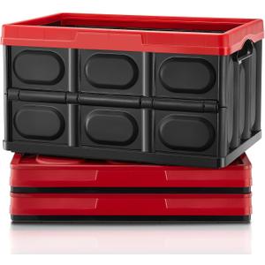 FOHERE 48L Collapsible Storage Bins with Lids, 3 Packs, Stackable