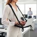 Laptop Harness for Walking Portable Wearable Laptop Stand for up to 11'' Tablets E-Readers Notebook Notepad Standing Desk with Adjustable Straps(Black)