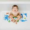 BEEHOMEE Bath Mats for Tub Kids,Baby Toddler - Large Cartoon Non-Slip Bathroom Bathtub Anti-Slip Shower Mats for Floor 35x15,Machine Washable XL Size Bathroom Mats (Blue-Octopus)