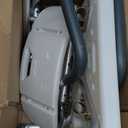 Drive Medical Shower Chair with Back & Padded Arms - Adjustable Height Bath Seat for Safety & Comfort - Lightweight Aluminum Construction- 350 Lb Capacity - White