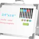 TANKEE Whiteboard 18x24 Inches Double Sided Magnetic Dry Erase Board with Stand, Foldable Desktop Tabletop White Board Easel Portable Whiteboard for Classroom Homeschooling Home Office School Teacher