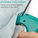 Stitch Gun for Clothes, Micro Tagging Gun for Clothing, Handheld Tag Gun Quick Stitch Sewing Gun, Quick Clothing Fixer Includes 2 Needles, 4.4mm 480 Pcs and 5.4mm 480 Pcs Black White Fasteners (Emerald Green)