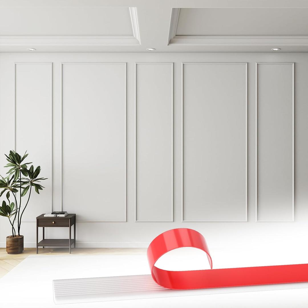 5 Set Accent Wall Molding Kit Premade Wainscoting Panels Wall Molding Peel and Stick Panel White Pre Cut Trim for Walls Picture Frame Molding for Home Decoration(31 x 78 Inch) 5 Set Accent Wall Molding Kit Premade Wainscoting Panels Wall Molding Peel and Stick Panel White Pre Cut Trim for Walls Picture Frame Molding for Home Decoration(31 x 78 Inch)