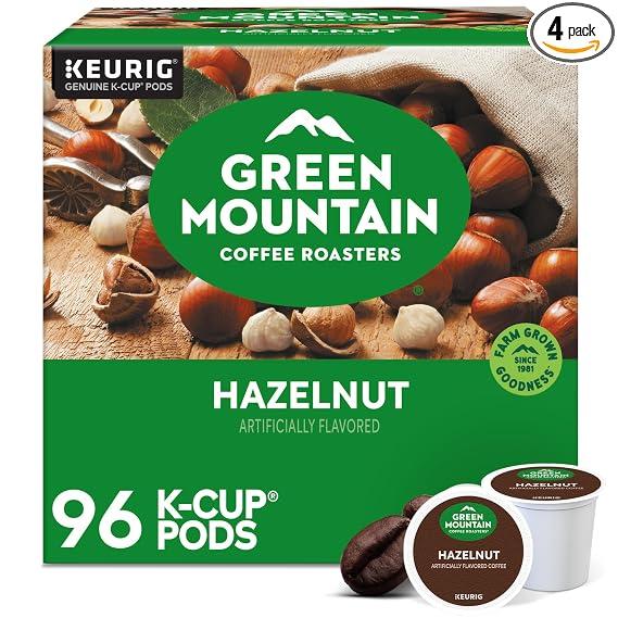 Green Mountain Coffee Roasters Hazelnut Coffee, Keurig Single-Serve K-Cup pods, Light Roast, 96 Count, Size: 24 Count (Pack of 4), BBD 04/17/2028