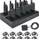 Retevis RT22 Walkie Talkies for Adults with Earpiece, Two Way Radio with 10 Gang Charger-USB-Type-C Port, FRS, Portable, 300,000 sq. ft/25 Floor Range, for Retail (10 Pack)