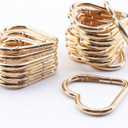 16-Pack Gold Heart Carabiner Clips, Cute Keychain Accessories for Backpacks & Hiking Gear, Aluminum Alloy Spring Snap Hook(Lightweight, Bulk Value Set)
