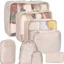 8 Set Packing Cubes for Suitcases, kingdalux Travel Luggage Packing Organizers with Laundry Bag, Compression Storage Shoe Bag, Clothing Underwear Bag, for Man & Women