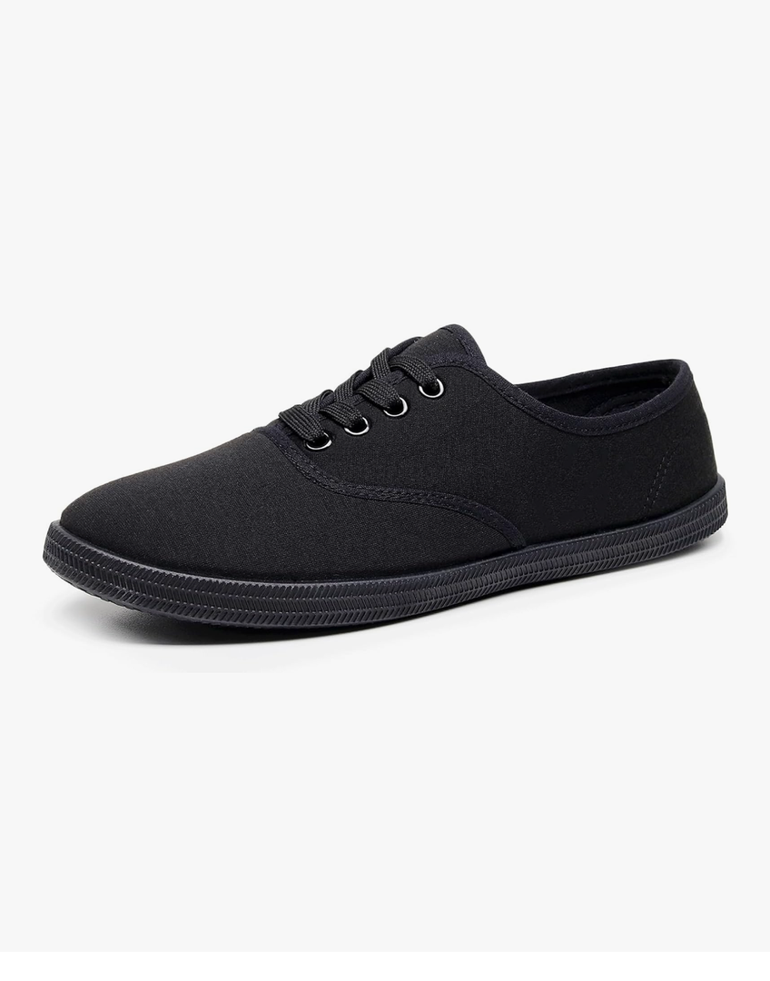 VenusCelia Women's Rainbow Lace Up Sneaker Shoes (7 M US, Black)