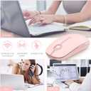 Vssoplor Wireless Mouse, 2.4G Slim Portable Computer Mouse with Nano Receiver Quiet Silent Optical Laptop Mouse for Notebook, PC, Laptop, Computer-Pure Pink