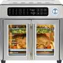 Emeril Lagasse Extra Large French Door Air Fryer Toaster Oven Combo, 24 Cooking Functions and Digital Controls, 7 Accessories Included, Stainless Steel Finish, 26QT Capacity