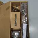 Kwikset Belleview Front Door Lock Handle and Deadbolt Set, Entry Handleset Exterior Only, Satin Nickel, Pick Resistant SmartKey Rekey Deadbolt Security, Interior Sold Separately