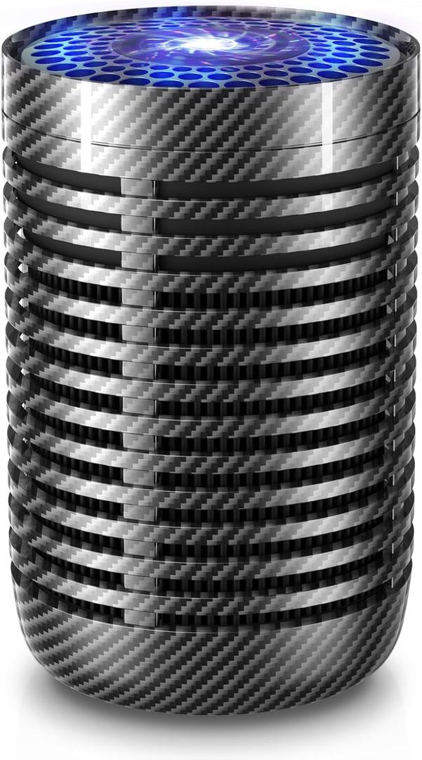 Car Air Purifier, Air Purifier for Car with True HEPA Filter Clean Air,Eliminate Dust,Odor,Portable Car Accessories Built-in Air Freshener and Perfume Diffuser for Traveling, Home, Office Use (Carbon Fiber Black)