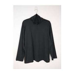 Susan Graver Blouse Womens Size 1X Black Polyester Liquid Knit Cowl Neck Stretch Medium