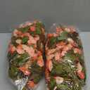 Artificial Fake Fall Hanging Flowers Plants Basket for Outdoor Autumn Decoration, Faux Silk Morning Glory Long Vines Realistic UV Resistant for Outside Home Porch Garden (Fall Orange+Light Orange)