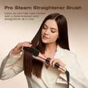 Steam Hair Straightener Brush, Steamline Pro 3 in 1 Straightening Brush, Curly & Frizzy Hair,Smooth Without Flattening, 5 Temp Settings & LED Display, Dual Voltage, Professional Styling Tools, Orange