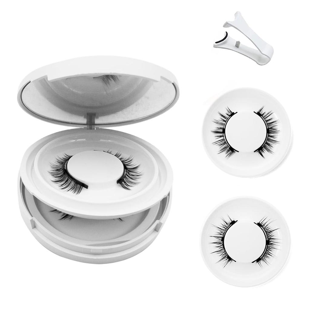 Meylora Magnetic Eyelashes with Applicator Natural Look, Reusable Eyelashes Magnetic Lashes, No Glue Needed Wispy False Lashes Kit Easy to Wear and Remove (Natural+Devil)