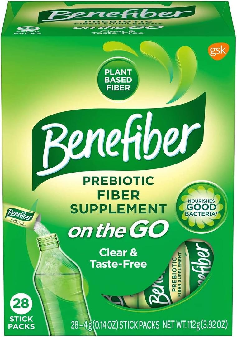 Benefiber On the Go Prebiotic Fiber Supplement Powder for Digestive Health, Daily Fiber, Unflavored - 28 Sticks (3.92 Ounces) (28 Count (Pack of 1)) BBD: 05/2027