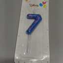 MTLEE 1 Pack Number 7 Cartoon Birthday Candle 7th Birthday Candle Numeral Leave and Flower Birthday Cake Topper 7 Candle for Cartoon Birthday Decoration Hawaii Party Supplies Favor, Pink and Blue