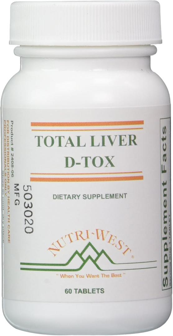 Nutri-West Total Liver D-Tox - 60 Tablets, White (60 Count (Pack of 1))