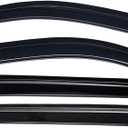 Lightronic Extra Durable Outside-Mount Auto Vent Window Visor, Fits 2014-2018 Subaru Forester, UV Protection Rain Guard, Original Wind Deflector, No-Drill Easy Install, Dark Smoke, 4-Pcs