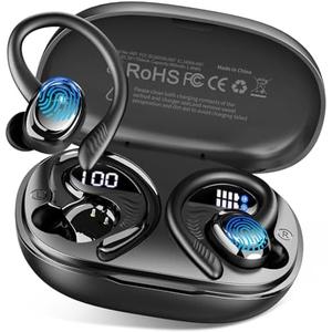 Wireless Earbuds Bluetooth 5.4 Headphones Sport, 2025 Bluetooth Earbuds with Earhooks, 50H Stereo Over Ear Buds, Earphone with 4 ENC Noise Canceling Mic, IP7 Waterproof Headset for Running/Gym/Workout