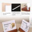 6 Pack Horizontal Acrylic Sign Holder with Wood Base 3.94x2.76 Inch Clear Tabletop Label Holder for Retail Store/Hotel/Restaurant Product Tag Note Place Card Name Sign Display