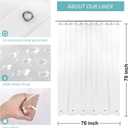 Mrs Awesome 70x70 Shower Curtain Liner with 6 Magnets PEVA 8G Thick & Heavy Duty Plastic Shower Curtain for Bathroom, Waterproof,70 x 70 inches, Clear