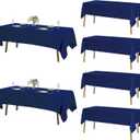 Fokitut 6 Pack Rectangle Tablecloth, 60x120 Inch, Stain Resistant and Wrinkle Polyester Table Cloth, Fabric Table Cover for Kitchen Dining, Wedding, Party, Holiday Dinner-Royal Blue