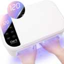 220W UV Nail Lamp LEDSUUEI -Large Space UV Lamps for Gel Nails /5 Timer Setting/Auto Sensor, Professional LED Nail Lamp Fast UV Light for Gel Nails Polish - Built-in Storage Shelve