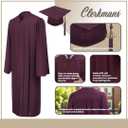 CLERKMANS Unisex Matte Graduation Cap Gown Tassel Package, High School and University, Size 45