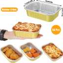 1LB Foil Pans with Lids 50 Pack Heavy Duty Disposable Small Gold Aluminum Pans Foil Cake Baking Tins Loaf Food Storage Containers for Leftover, Meal Prep, Freezer, Heating and Takeout Microwave Safe