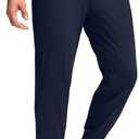 Pudolla Men's Golf Joggers Pants with 3 Pockets Slim Fit Stretch Sweatpants Running Travel Dress Work Pants (Navy, L)