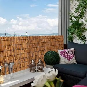 FENRUNXU Bamboo Reed Screen Fencing,4FT X 16.4FT Natural Reed Fencing Bamboo Reed Fence 4 FT High for Outdoor, Garden,Balcony,Backyard,Patio(Brown)