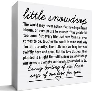 Sympathy Gift for Loss of Baby, Miscarriage Gift for Mother Couple, Infant Baby Kids Loss Memorial Bereavement in Loving Memory Gifts, Remembrance Condolence Desk Decor, Little Snowdrop