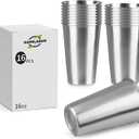 16Pack 16 oz Stainless Steel Pint Cups,Stainless Steel Cup,Pint Cup Tumblerwater Tumbler,Stackable,Reusable,BPA Free, (16)