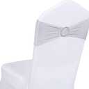 Obstal 10 PCS Spandex Stretch Chair Sashes Bows for Wedding Reception- Universal Elastic Chair Cover Bands with Buckle Slider for Banquet, Party, Hotel Event Decorations Coral Red Sashes