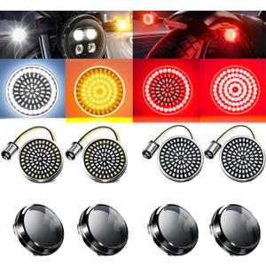 1157 LED Turn Signals Front Rear 81 LED Lights Super Bright 1157 Turn Signal Bulb Lens Kit Compatible for Harley Davidson Touring Dyna Softail Sportster Street Glide Road Glide Iron 883 1200 1986-2024