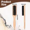 2 x Brush for Slick Back Hair Pointed Tail Smoothing Hair Brush Boar Bristle Boar Brushes for Women & Men, Beard Brushes,Suitable for Fine and Soft Hairs, Can Easily Polish, Shape, Section and Part