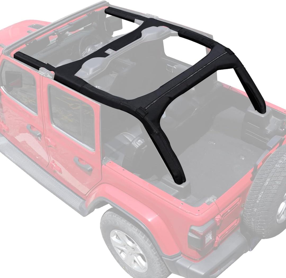 BESTAOO Roll Bar Padding for 2018-2023 Jeep Wrangler JL Unlimited 4 Door, Black Neoprene Roll Cage Full Protector Cover